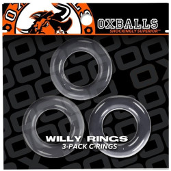 Oxballs Lot de 3 cockrings Willy Rings Transparents